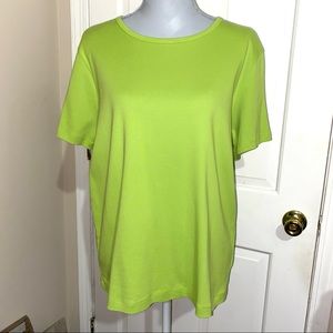Ladies 1X Lime Jones NY Sport Cotton Top